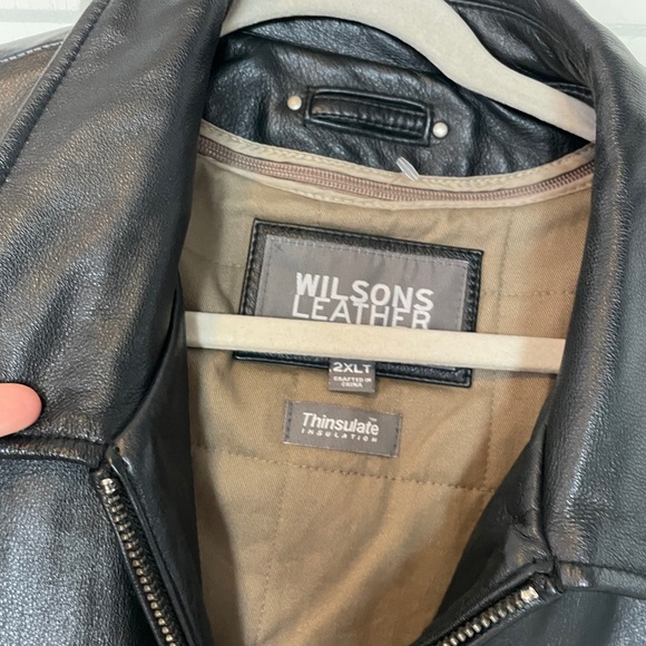 Wilsons Leather Thinsulate lining leather jacket vest 2in1 black mens 2XLT - Picture 6 of 16